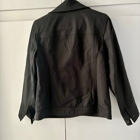 Linda Allard Ellen Tracy Black, Double Breasted  Crop Peacoat Style Jacket - Picture 5 of 11